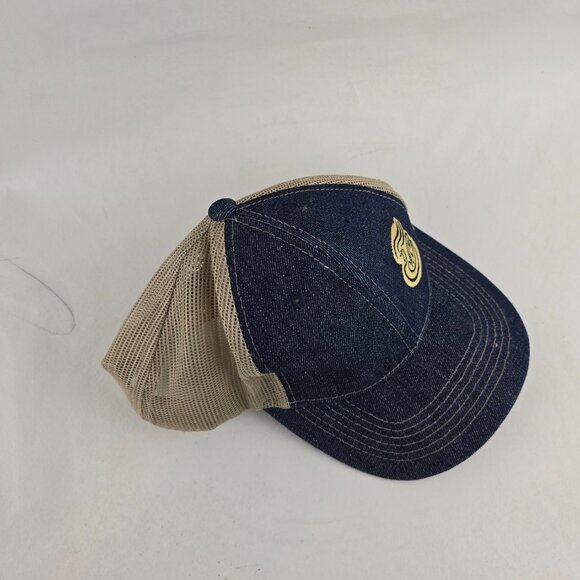 Panera Bread Hat Unisex One Size Blue Denim Tan Mesh Trucker Employee Staff Cap - Picture 4 of 7